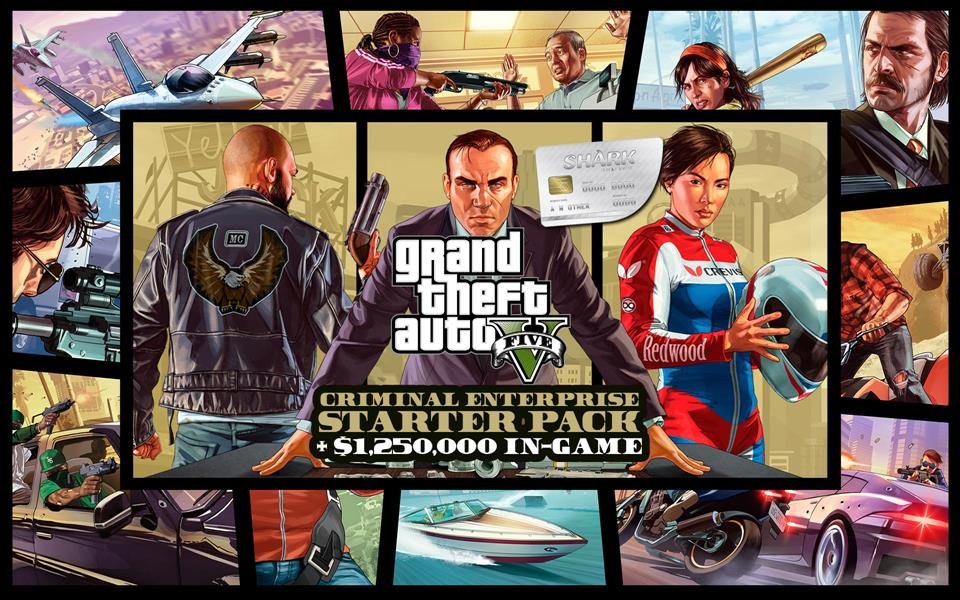 Grand Theft Auto V, Criminal Enterprise Starter Pack and Great White Shark Card Bundle cover